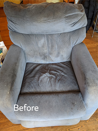 Chair before cleaning